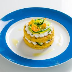 Tortino di Medaglione vegetale alle zucchine e formaggio in crema